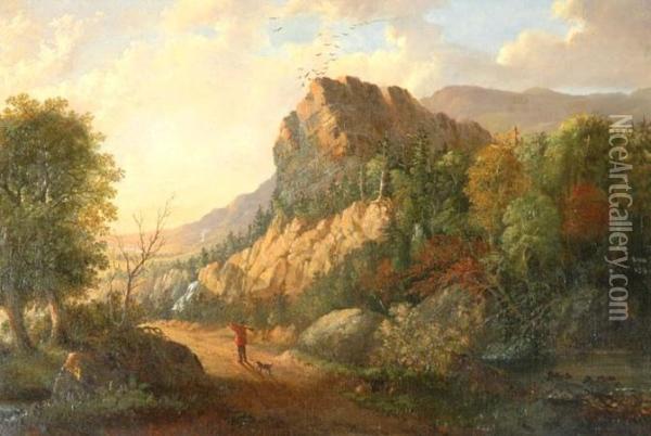 In The Catskills Oil Painting - Ambrose Andrews