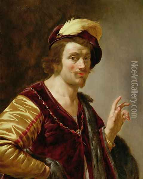 The Betrothal- The Groom c.1630 Oil Painting - Jan Hermansz. van Biljert