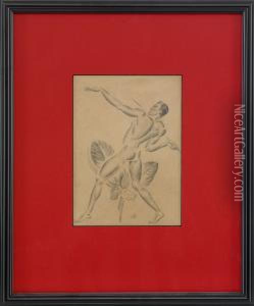 Kubistisk Atlet - Ur Mens Sana In Corpore Sano Oil Painting - Georg Pauli