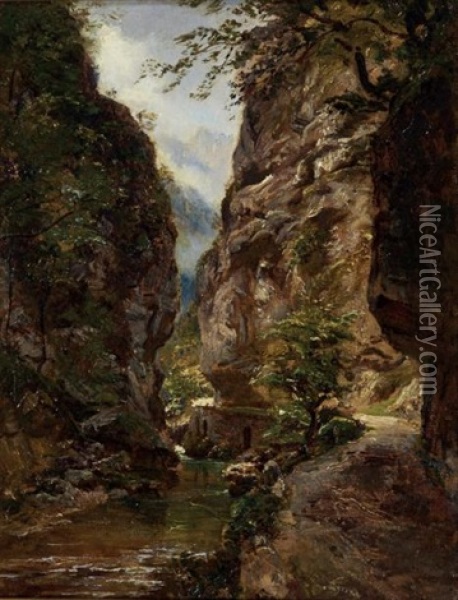 Paysage Aux Gorges Oil Painting - Andre Giroux