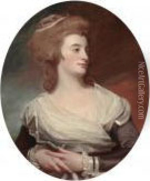 Portrait Of Mary Benwell (fl. 1761-c.1800) Oil Painting - George Romney