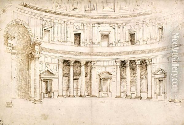 Interior of the Pantheon Oil Painting - Raphael