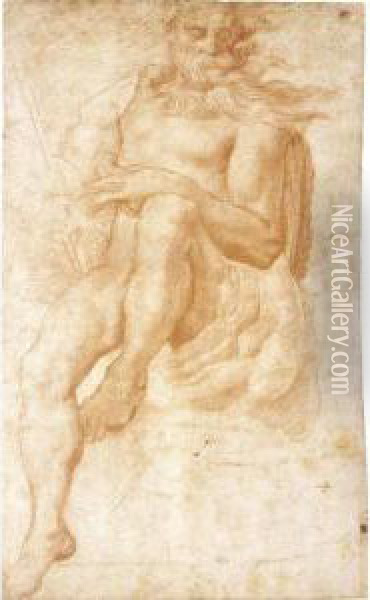 Study For The Figure Of Aeolus Oil Painting - Domenico Pellegrini Tibaldi