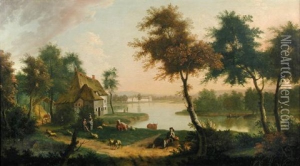 Pastoral Landscape Oil Painting - Johan Christian Dahl