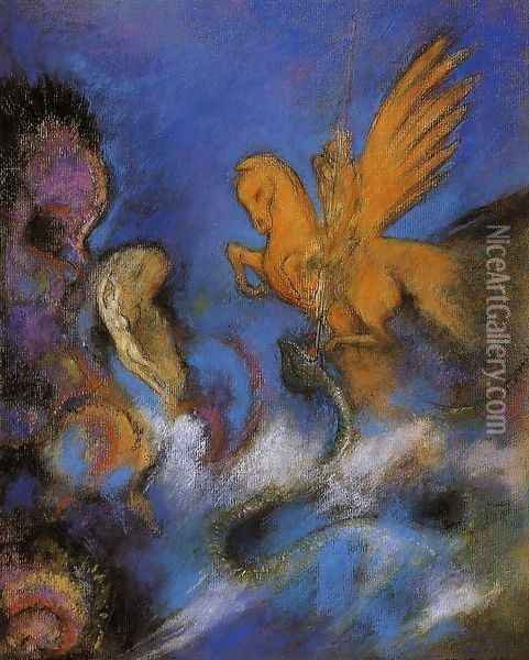 Roger And Angelica2 Oil Painting - Odilon Redon