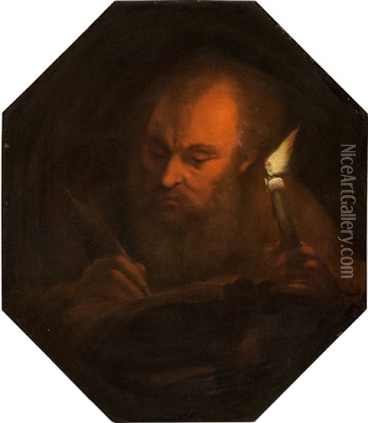 Portrait Of A Man By Candlelight Oil Painting - Godfried Schalcken