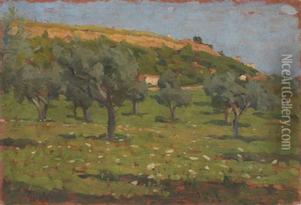 Paesaggio Toscano Oil Painting - Luigi Gioli