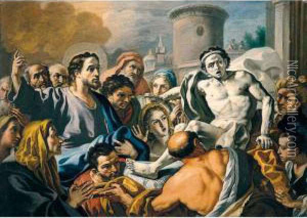 The Raising Of Lazarus Oil Painting - Nicola Maria Rossi