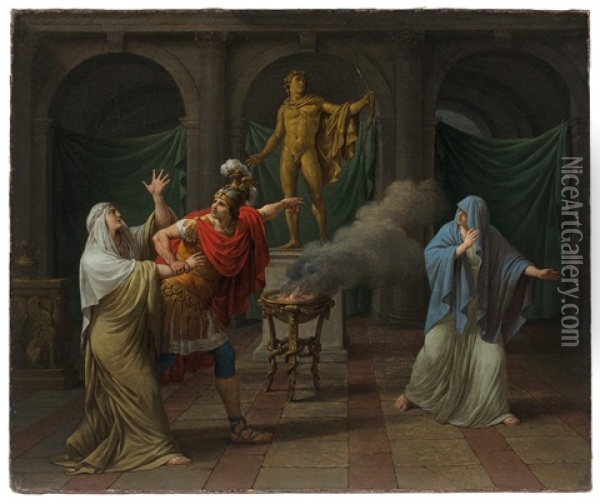 Alexandre Consulte L'oracle D'apollon Oil Painting - Louis Jean Francois Lagrenee