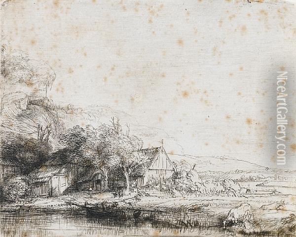 Landscape With A Cow Oil Painting - Rembrandt Van Rijn