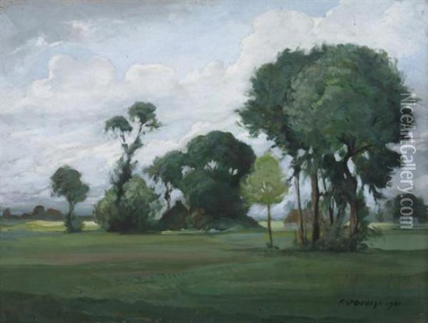 Lowland Landscape Oil Painting - Franz Staudigl