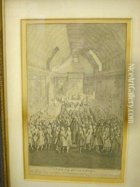 Engraver A View Of The House Of Commons; A View Of The House Of Peers A Oil Painting - Alfred Benjamin Cole