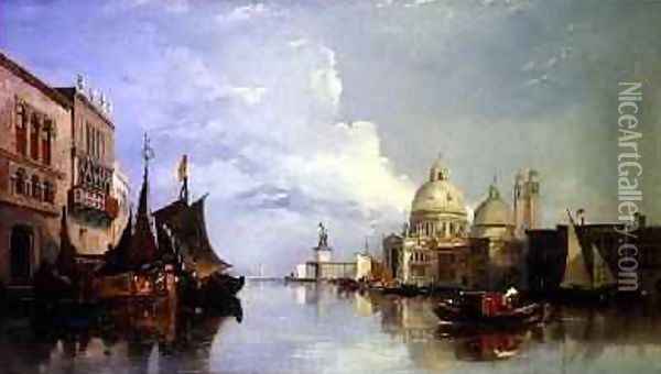 The Grand Canal with the Church of Santa Maria Della Salute Venice Oil Painting - William James Muller