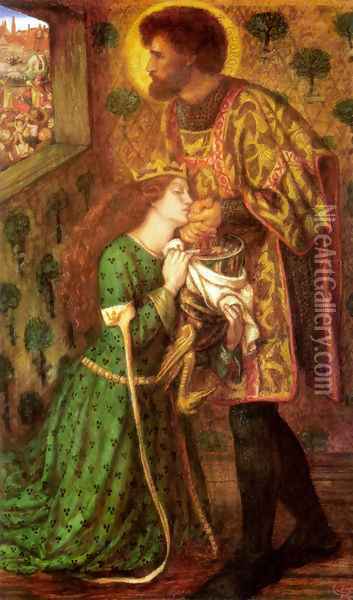 Saint George And The Princess Sabra Oil Painting - Dante Gabriel Rossetti