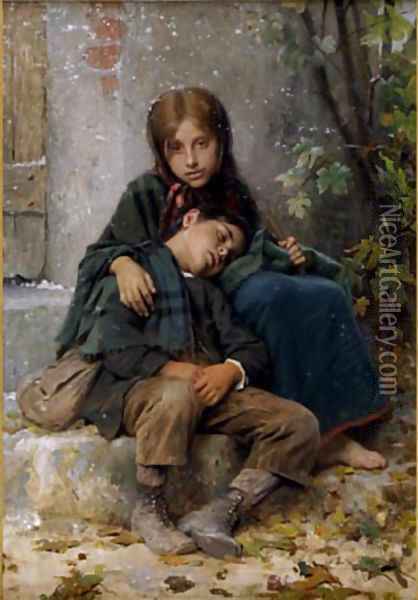 Le Jeune Mendiants (Young Beggars) Oil Painting - William-Adolphe Bouguereau