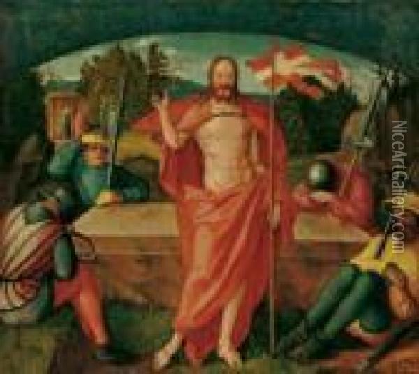 Der Auferstandene Christus. Oil Painting - Hans Leo. Schauffelin