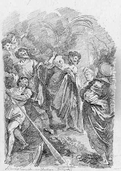 The preaching of Saint John the Baptist, after Ludovico Carracci Oil Painting - Jean-Honore Fragonard