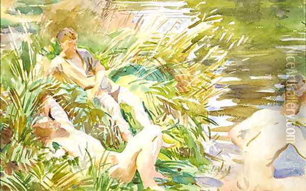Tommies Bathing 1918 1 Oil Painting - John Singer Sargent