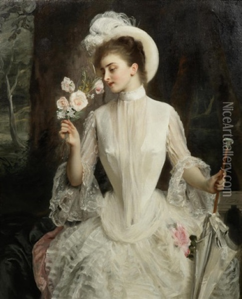 An Elegant Bouquet Oil Painting - Gustave Jean Jacquet