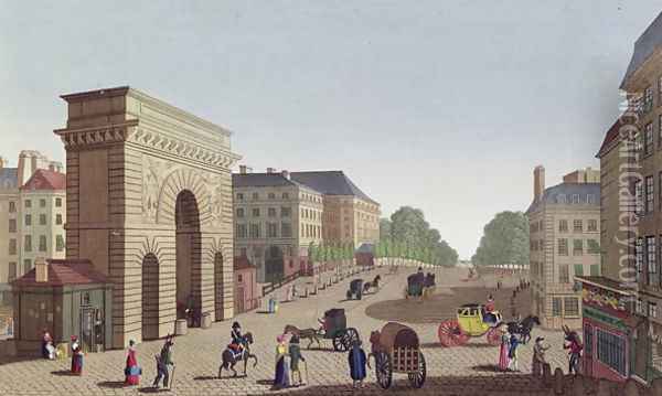 The Porte Saint Martin, c.1815-20 Oil Painting - Henri Courvoisier-Voisin