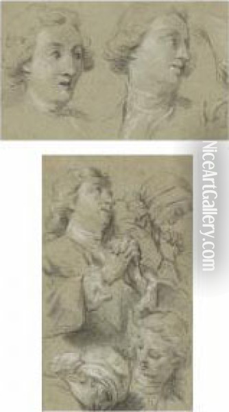 Etude D'hommes Et De Femmes Priant Oil Painting - Jean II Restout