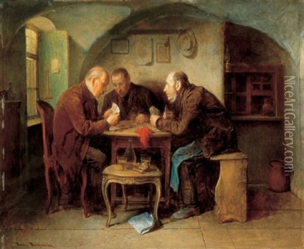 Asztaltarsasag (company By The Table) Oil Painting - Friedrich Ritter von Malheim Friedlaender