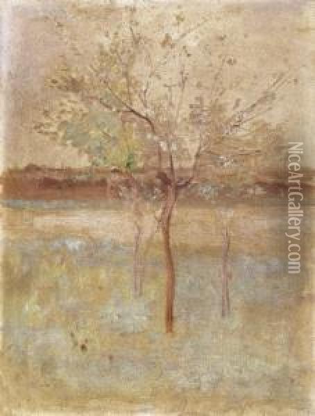 Apple Tree Blossoming Oil Painting - Karoly Ferenczy