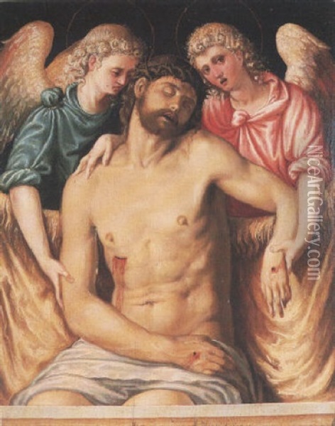 The Pieta Oil Painting - Giuseppe (Salviati) Porta