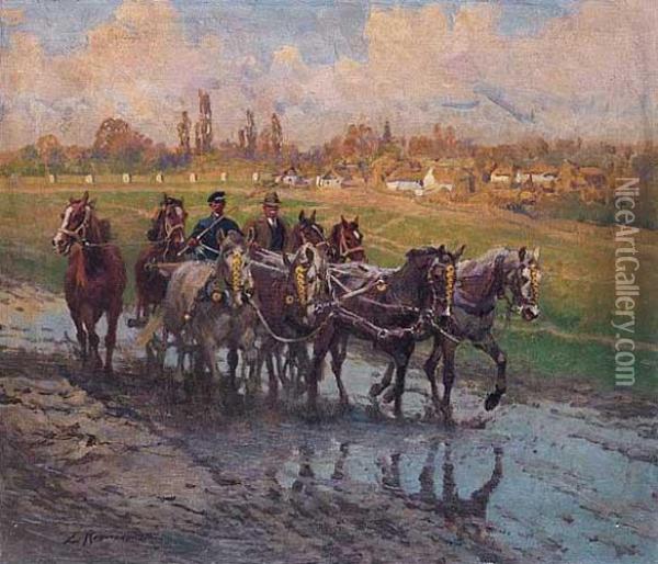 Zaprzeg Dworski Oil Painting - Zygmunt Rozwadowski