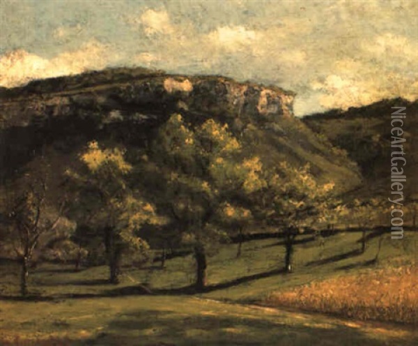 Pommiers A Ornans Oil Painting - Gustave Courbet