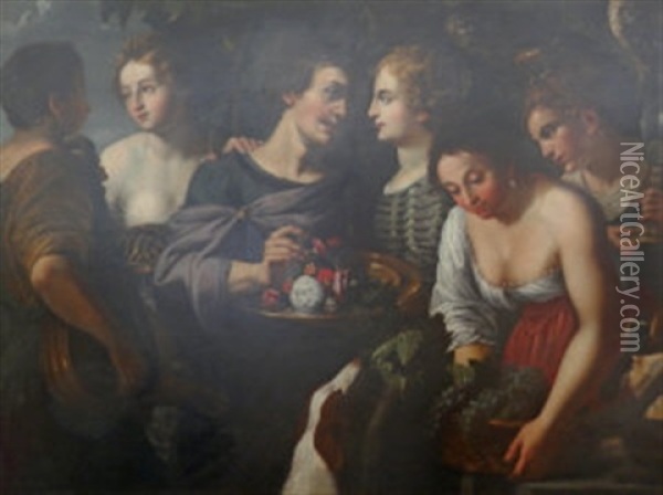 An Allegory Of The Senses Oil Painting - Nicolas Regnier