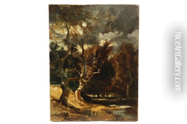 Barbizon Landscape Oil Painting - Wilhelm (William) Mueller