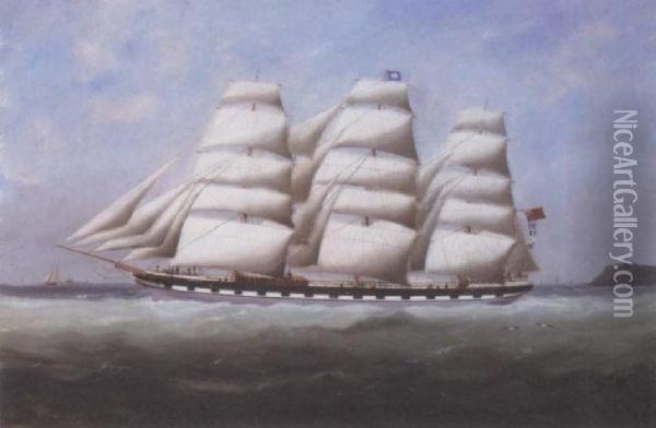 Cape Sable Under Sail Oil Painting - Marie-Edouard Adam Of Le Havre