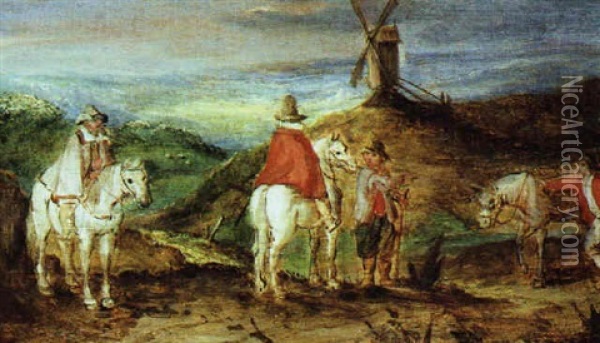 Zwei Reiter Oil Painting - Philips de Momper the Elder