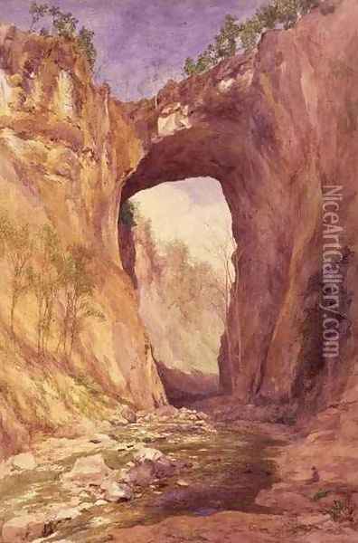 Natural Bridge Virginia Oil Painting - John Henry Hill