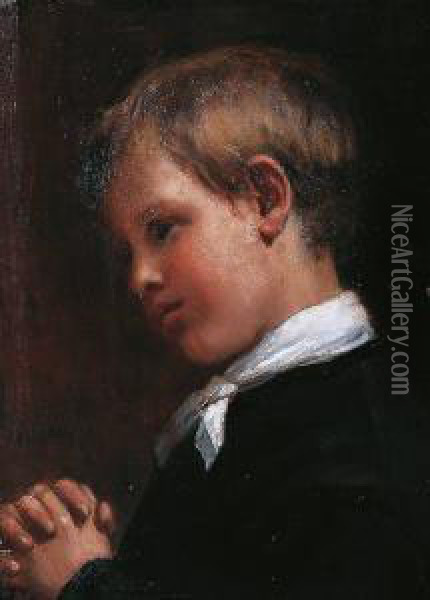 Portrait De Jeune Garcon Oil Painting - Jules Emmanuel Valadon