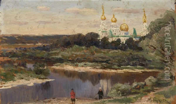 View Of The New Jerusalem Monastery Oil Painting - Mikhail Andreevitch Berkos