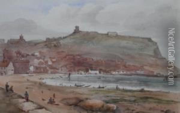 Scarborough From The South Oil Painting - George Robert Vawser