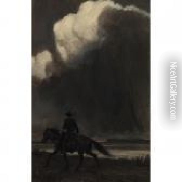 Lone Rider Oil Painting - Maynard Dixon