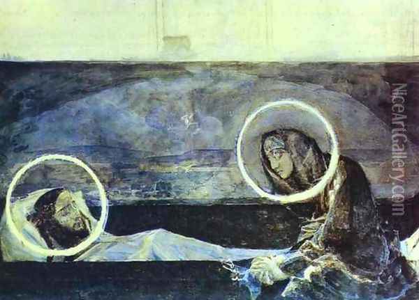 Pieta, 1887 2 Oil Painting - Mikhail Aleksandrovich Vrubel