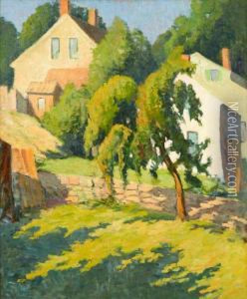 Backyard Rockport Oil Painting - Yarnall Abbott