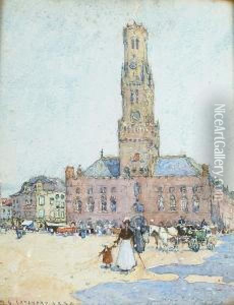 The Belfry At Bruges Oil Painting - Robert Mcgown Coventry
