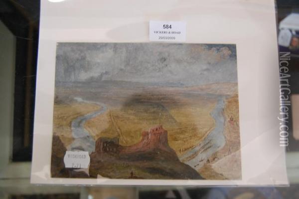 Water Colour On Blue Paper Oil Painting - Joseph Mallord William Turner
