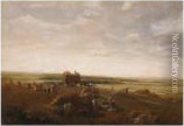 Lincoln Landscape (near Horncastle) Oil Painting - Peter de Wint