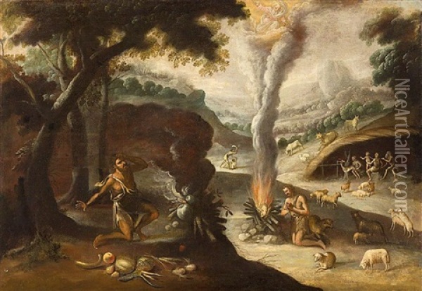 El Sacrificio De Cain Y Abel Oil Painting - Willem van Herp the Elder