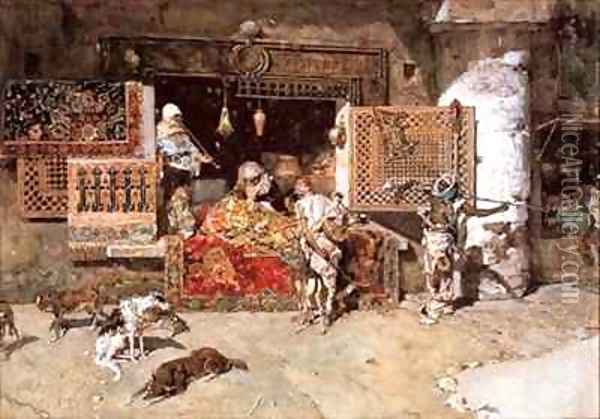 The Tapestry Merchant Oil Painting - Mariano Fortuny y Marsal