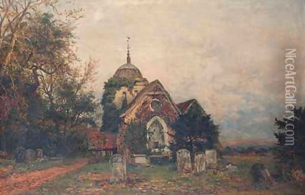 The Old Parish Church Of Albury Oil Painting - Benjamin Williams Leader