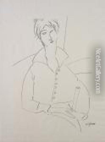 Buste De Jeunefemme Assise Oil Painting - Amedeo Modigliani