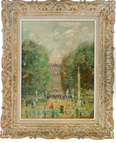 Parisian Scene Oil Painting - Anatolij A. Arapov