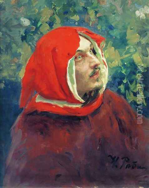 Portrait of Dante. Study Oil Painting - Ilya Efimovich Efimovich Repin